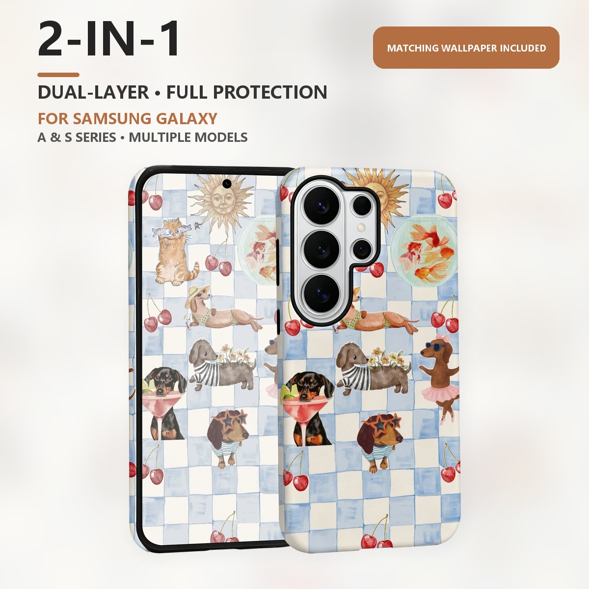Funny Dogs Summer 2-in-1 Dual- - Computer Case 评论和价格